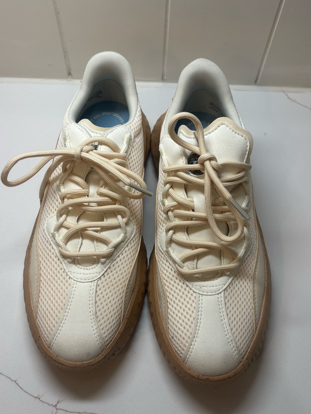 Cole Haan Cream Mesh Athletic Sneakers with Gum Outsole